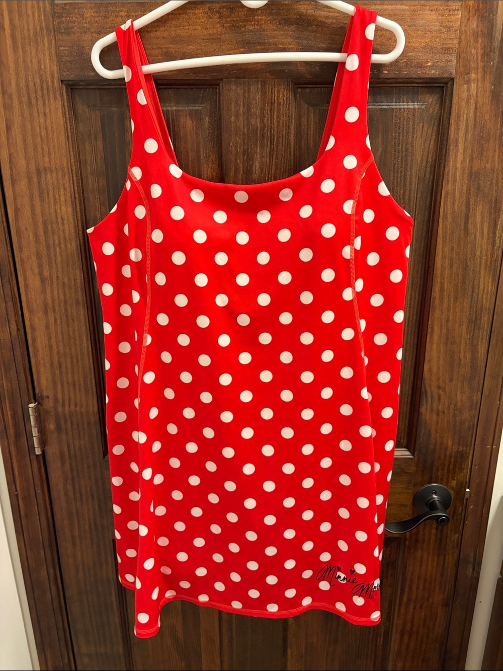 Disney Minnie Mouse Red and White Polka Dot athletic dress.